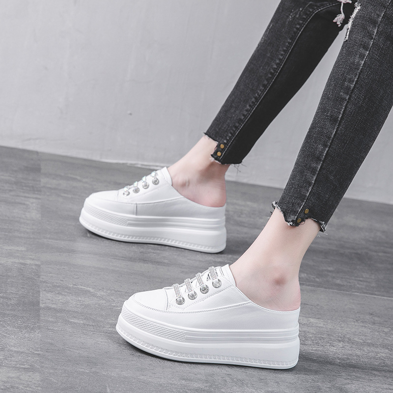 Leather Sneaker Care Kit - Fashion 8.5cm Genuine Leather Women Slipper